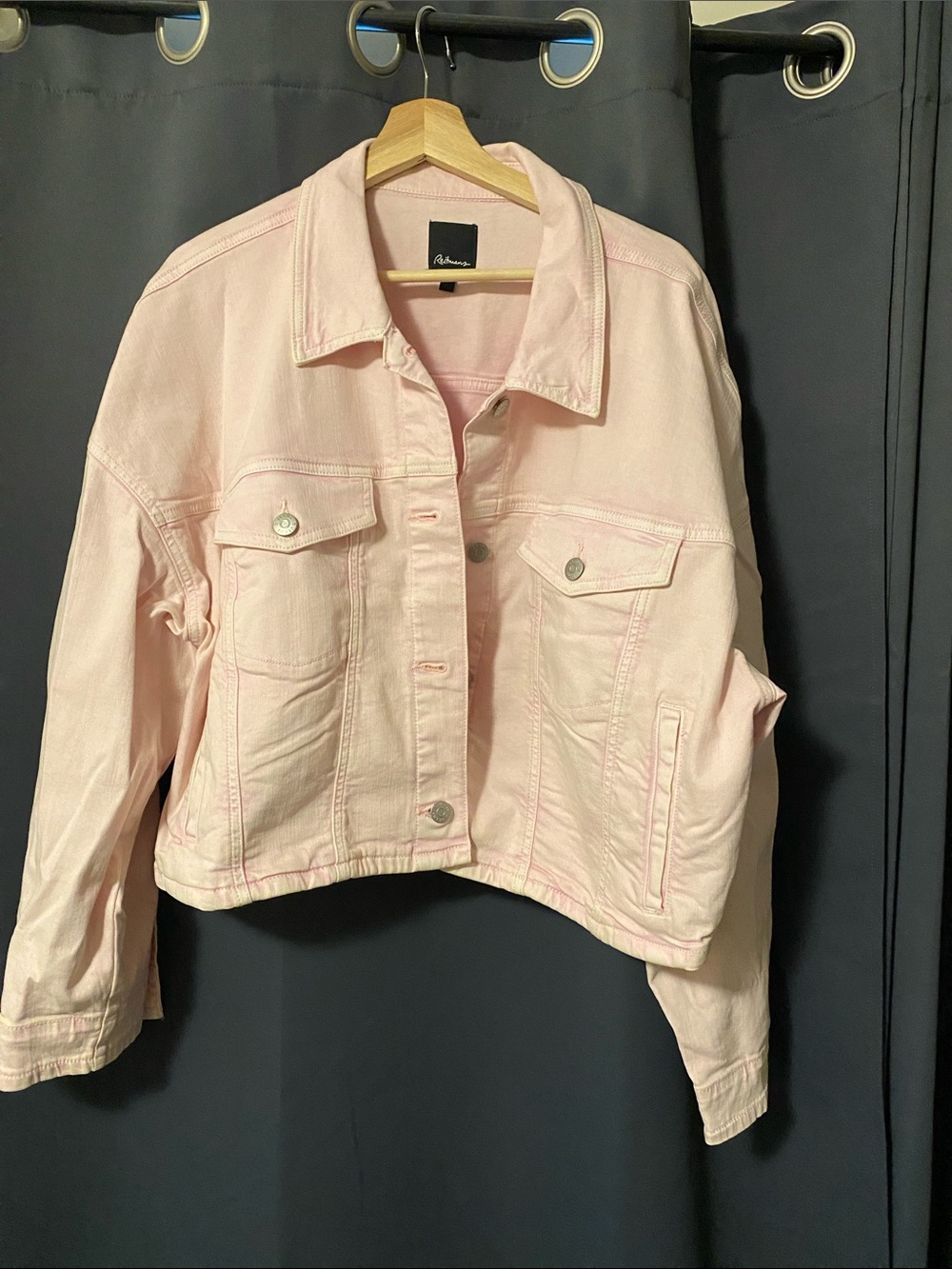 Reitmans Light Pink Cropped Denim Jacket